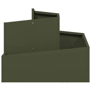 vidaXL Vrtna saksija Maslinasto zelena 60 x 60 x 50 cm Čelična vrata