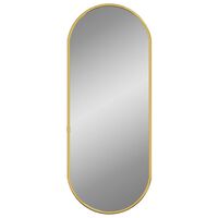 vidaXL Zidno ogledalo zlatna 50x20 cm ovalno
