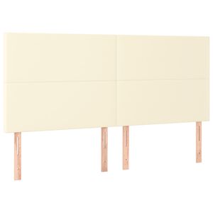vidaXL Uzglavlje krem boje 200x5x118/128 cm umjetna koža