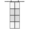 vidaXL Klizna vrata s priborom 76 x 205 cm kaljeno staklo i aluminij
