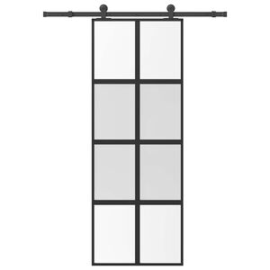 vidaXL Klizna vrata s priborom 76 x 205 cm kaljeno staklo i aluminij
