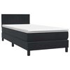 vidaXL Box Spring krevet s madracem crni 100x220 cm samt