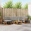 vidaXL Set vanjskih sofa s jastukom 8 pcs Prirodna i svijetlo siva