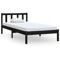 vidaXL Okvir za krevet od borovine crni 90 x 190 cm 3FT jednokrevetni