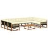 vidaXL Set vanjskih sofa 10 kom. Prirodna i krem