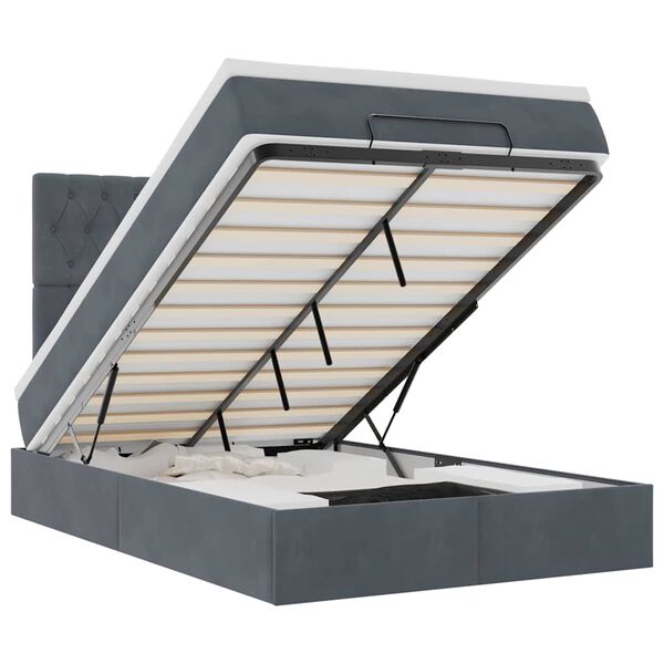 vidaXL Okvir kreveta s madracima tamnosivi 120x200 cm baršunasti