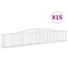 vidaXL Lučne gabionske ko&scaron;are 15 kom 400x30x60/80 cm pocinčano željez