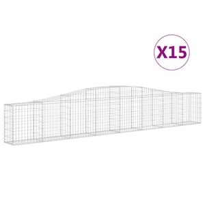 vidaXL Lučne gabionske ko&scaron;are 15 kom 400x30x60/80 cm pocinčano željez