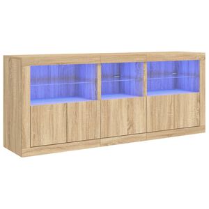 vidaXL Komoda s LED svjetlima boja hrasta sonome 162 x 37 x 67 cm