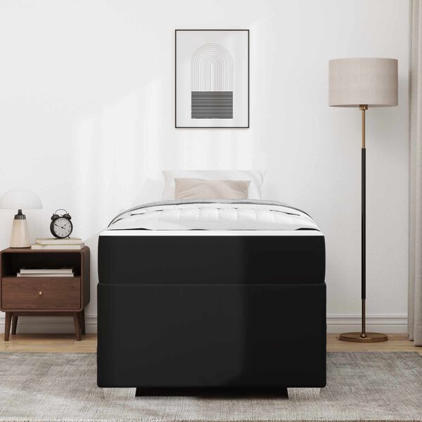 vidaXL Krevetna konstrukcija s madracem Crna 100 x 200 cm tkanina