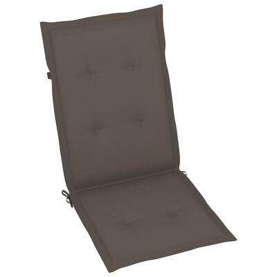 vidaXL Vrtne stolice sa smeđe-sivim jastucima 4 kom masivna tikovina