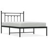 vidaXL Metalni okvir za krevet s uzglavljem crni 107x203 cm