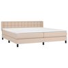 vidaXL Krevet box spring s madracem cappuccino 200x200cm umjetna koža