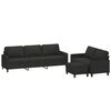 vidaXL 3-dijelni set sofa s jastucima crni od tkanine
