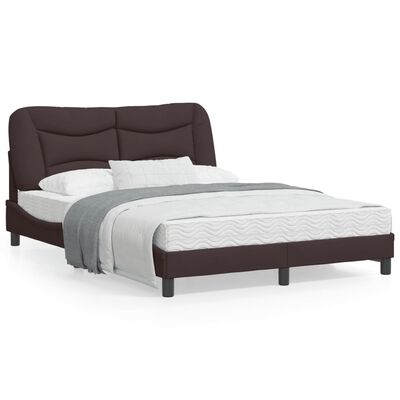 vidaXL Okvir za krevet s uzglavljem tamnosmeđi 140x200 cm od tkanine