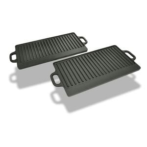 vidaXL Grill Tava s Dva Lica 2 kom Lijevano Željezo 38x23 cm