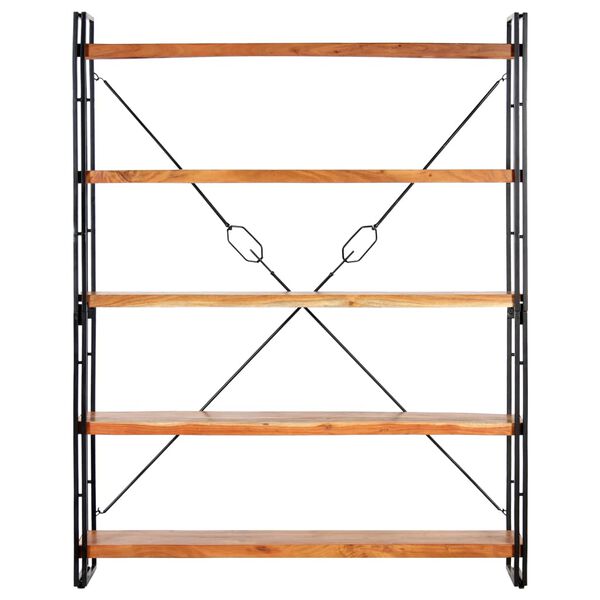 vidaXL Police za knjige s 5 razina 140x30x180 cm masivno drvo bagrema