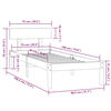 vidaXL Okvir za krevet od masivnog drva bijeli 75 x 190 cm mali