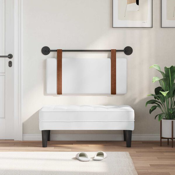 vidaXL Držeće uzglavlje Zidne Bijeli 90 x 55 x 5 cm Antikni PU