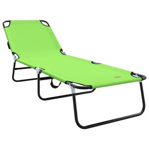 vidaXL Sklopiva ležaljka za sunčanje Zelena 188 x 57 x 86,5 cm