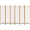 vidaXL Sklopiva sobna pregrada s 6 panela 240 cm od bambusa i platna