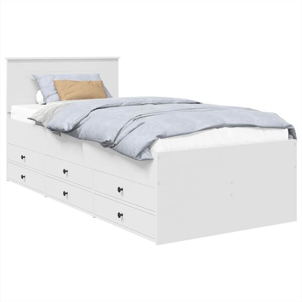 vidaXL Krevet na dan Bijela i crna 90 x 200 cm Konstruirano drvo