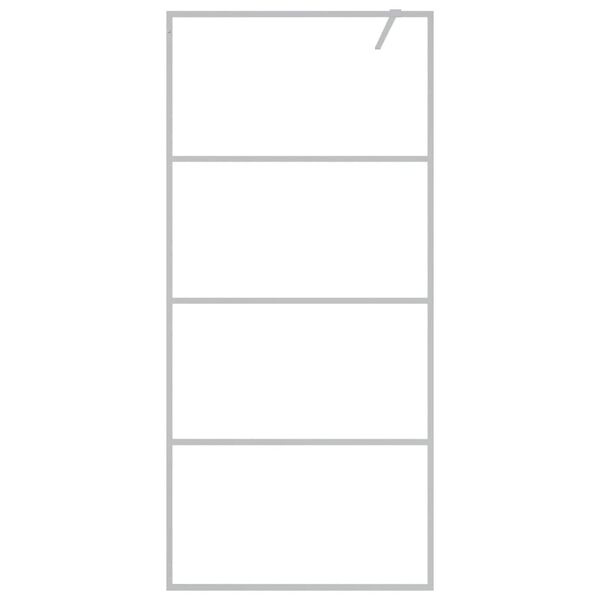 vidaXL Pregrada za tu&scaron; srebrna 90 x 195 cm s prozirnim staklom ESG