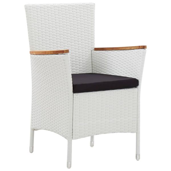 vidaXL 5-dijelni vrtni blagovaonski set s jastucima poliratan bijeli