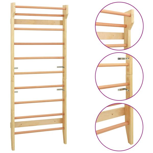 vidaXL &Scaron;vedske ljestve 80 x 15,8 x 195 cm drvene