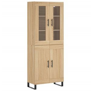 vidaXL Visoka komoda hrasta sonome 69,5x34x180cm od konstruiranog drva