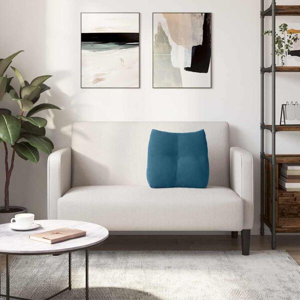 vidaXL Jastuk za leđa Plava 45 x 24 x 50 cm Baršun