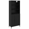 vidaXL Highboard Crni hrast 69,5 x 34 x 180 cm Konstruirano drvo