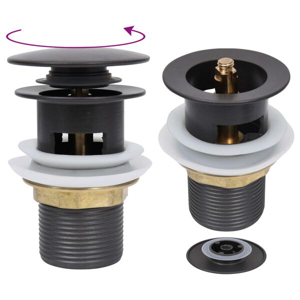 vidaXL Potisni odvod sa zaštitom od prelijevanja sivi 6,4x6,4x9,1 cm