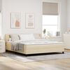 vidaXL Boxspring krevet s madracem Krema 180 x 200 cm tkanina