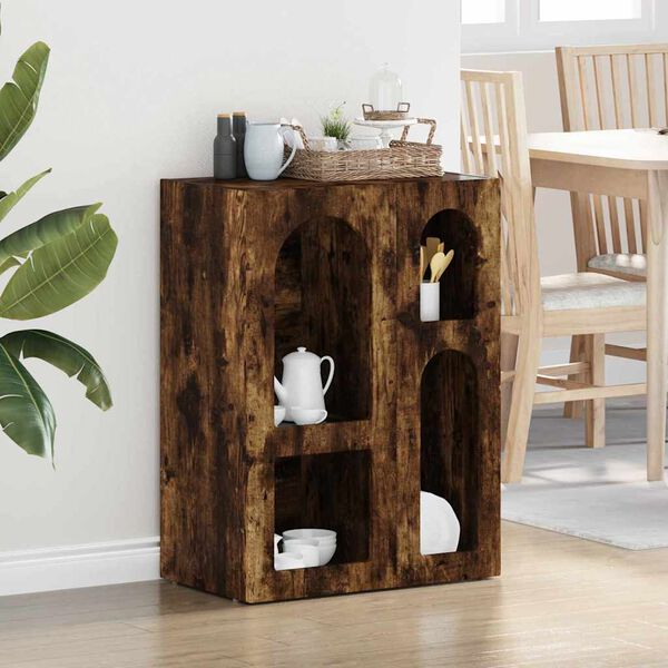 vidaXL Kreveta Dimljeni hrast 59 x 35 x 80.5 cm Konstruirano drvo