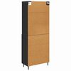 vidaXL Highboard s ladicama Crni hrast 69,5 x 34 x 180 cm