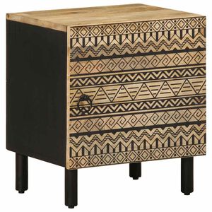 vidaXL Krevetni ormarić crni 40x33,5x46 cm Puno grubo drvo Mango