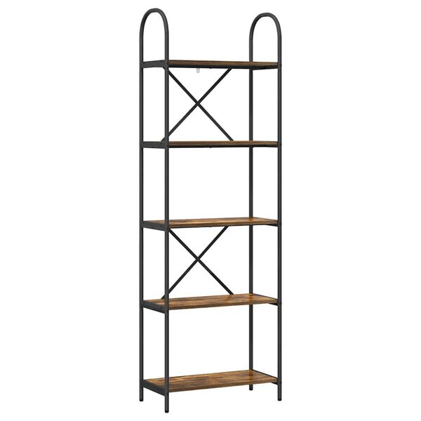 vidaXL Polica Dimljeni hrast 60 x 30 x 183 cm Konstruirano drvo