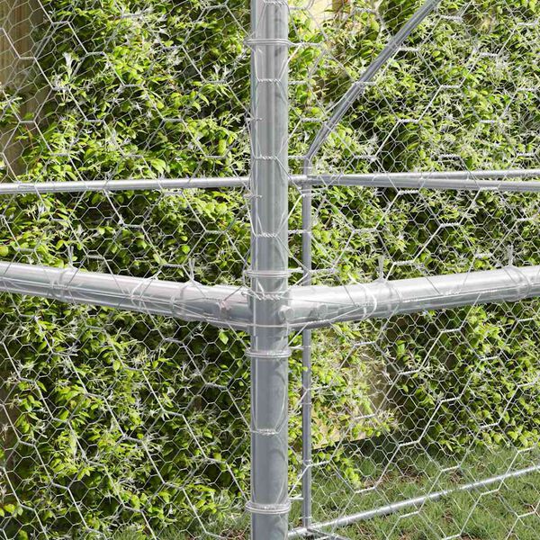 vidaXL Kućica za pse 3 pcs Srebrno 6 x 2 x 2 m Pocinčani čelik