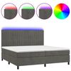 vidaXL Krevet box spring s madracem LED tamnosivi 200x200 cm bar&scaron;un