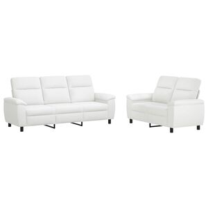 vidaXL Set sofe 2 pcs Bijela Tkanina
