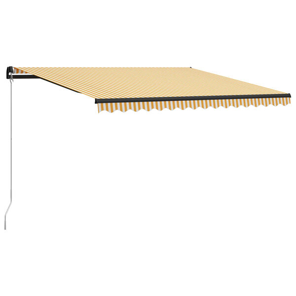 vidaXL Tenda na ručno uvlačenje s LED svjetlima 400x300 cm žuto-bijela