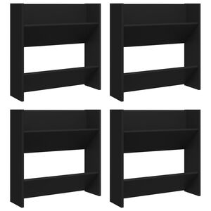 vidaXL Zidni ormarići za cipele 4 kom crni 60 x 18 x 60 cm drveni