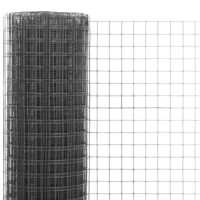 vidaXL Žičana mreža od čelika s PVC oblogom za kokoši 10 x 1,5 m siva