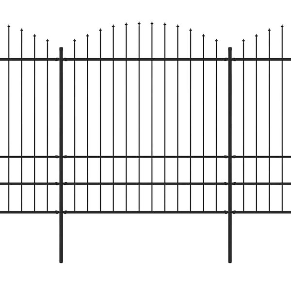 vidaXL Vrtna ograda s vrhom koplja Čelik 359x200 cm Crna