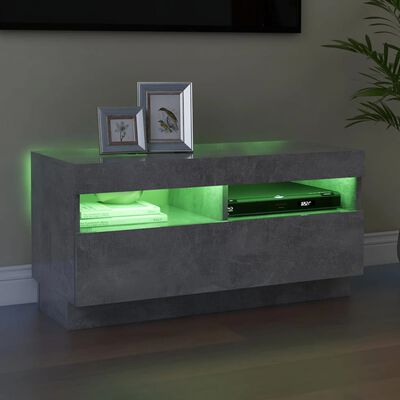 vidaXL TV ormarić s LED svjetlima siva boja betona 80x35x40 cm