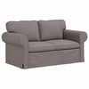 vidaXL Sofa 2 pcs Sivo-smeđa 155 x 82 x 80 cm tkanina
