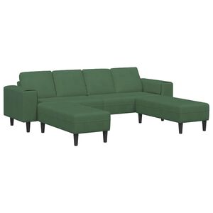 vidaXL Tkaninska sofa s jastukom Tamnozelena Baršunasta tkanina