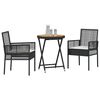 vidaXL Bistro set za vrt 3 pcs Crna Poli ratan