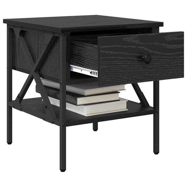 vidaXL Noćni ormarić s ladicama 2 pcs Crni hrast 40 x 42 x 45 cm